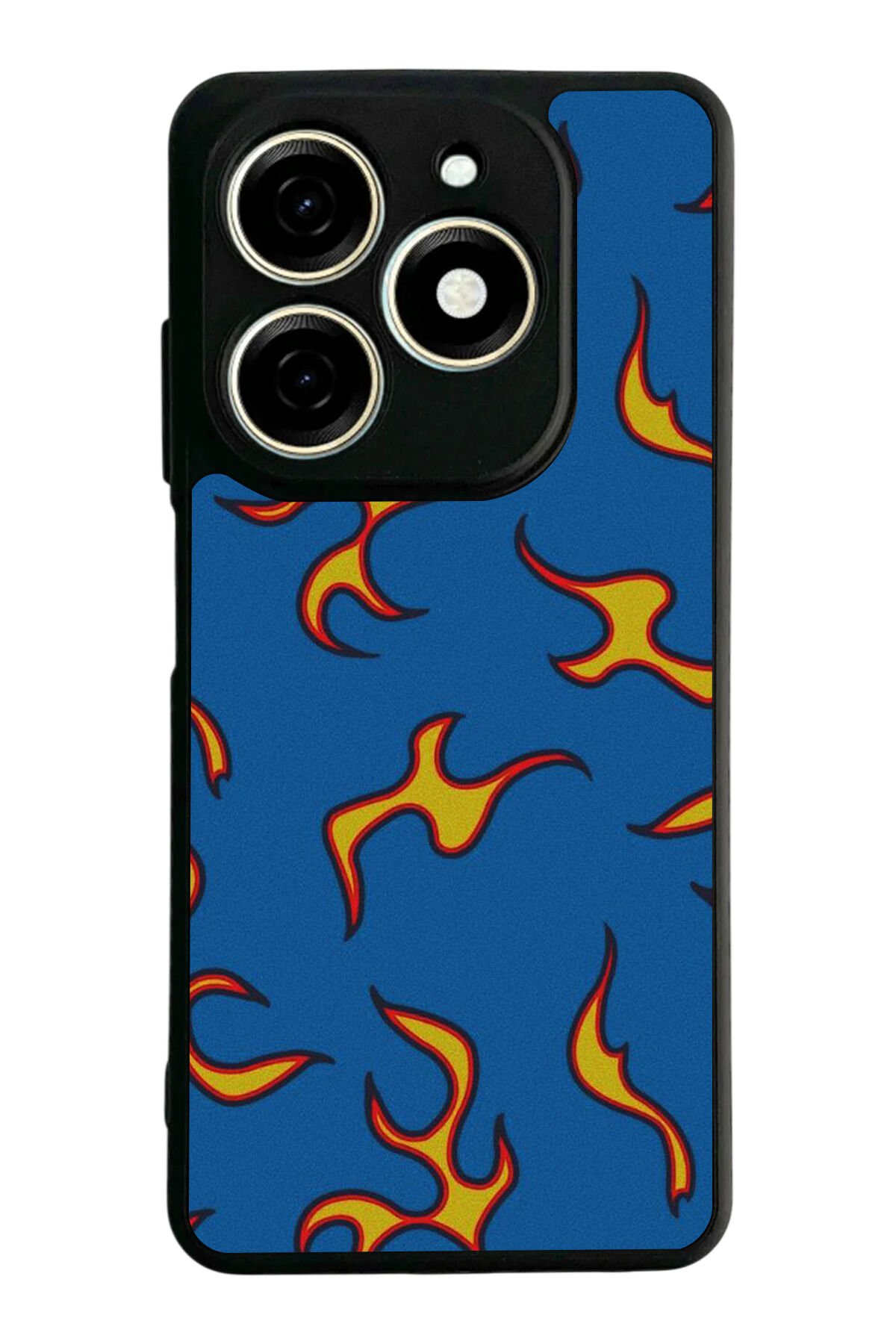 Infınıx Smart 8 Pro Uyumlu Retro Flame Patterns Tasarımlı Glossy Premium Kılıf