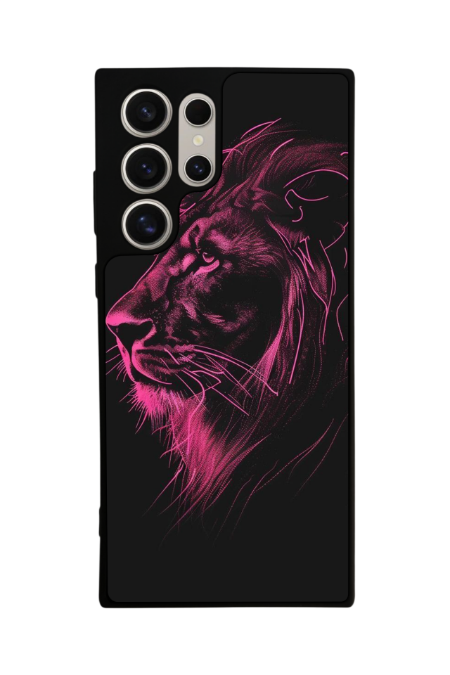 Samsung Galaxy S22 Ultra Uyumlu Aslan Tasarımlı Glossy Premium Kılıf