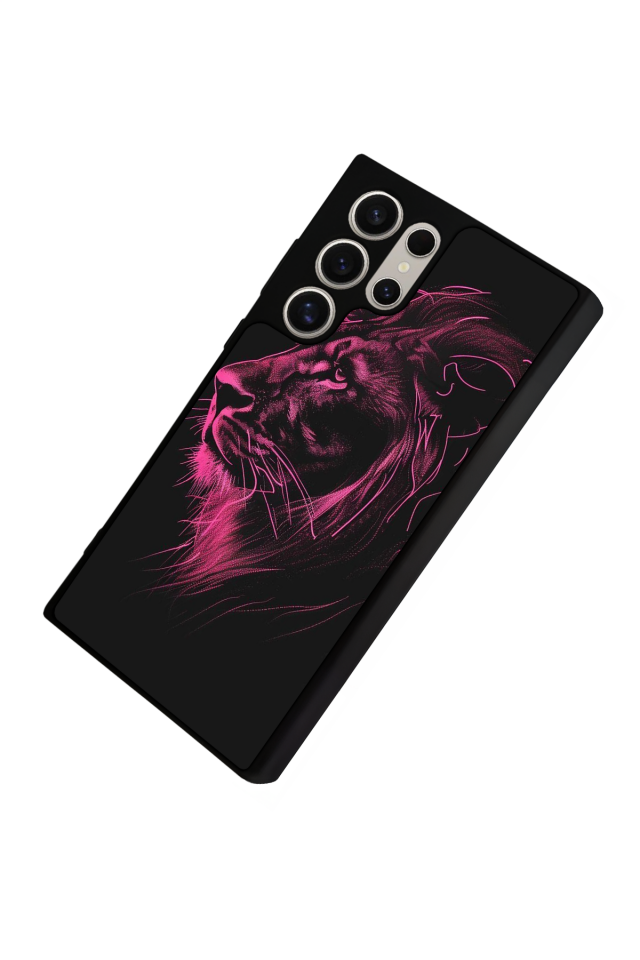 Samsung Galaxy S22 Ultra Uyumlu Aslan Tasarımlı Glossy Premium Kılıf