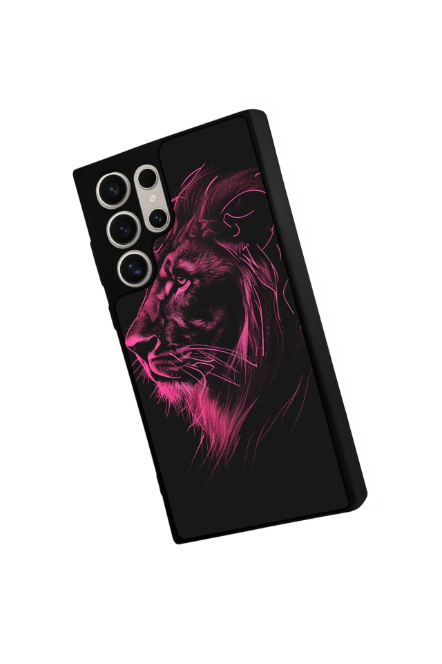 Samsung Galaxy S22 Ultra Uyumlu Aslan Tasarımlı Glossy Premium Kılıf