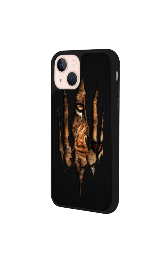 iPhone 14 Plus Uyumlu Aslan Tasarımlı Glossy Premium Kılıf