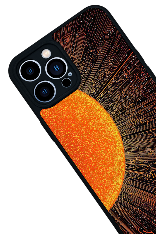 iPhone 13 Pro Max Uyumlu Güneş Tasarımlı Glossy Premium Kılıf