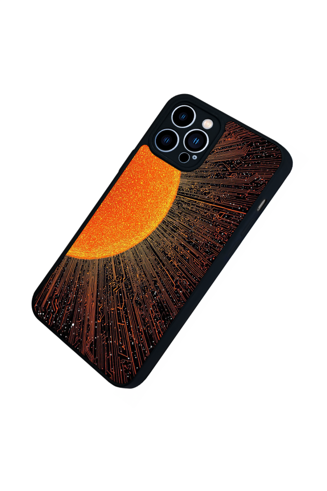 iPhone 13 Pro Max Uyumlu Güneş Tasarımlı Glossy Premium Kılıf