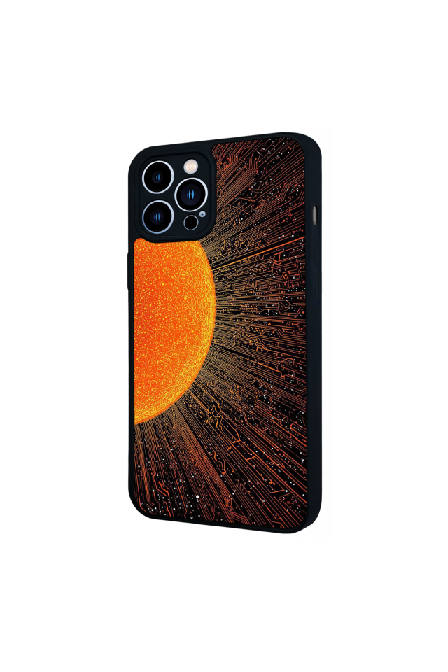 iPhone 13 Pro Max Uyumlu Güneş Tasarımlı Glossy Premium Kılıf