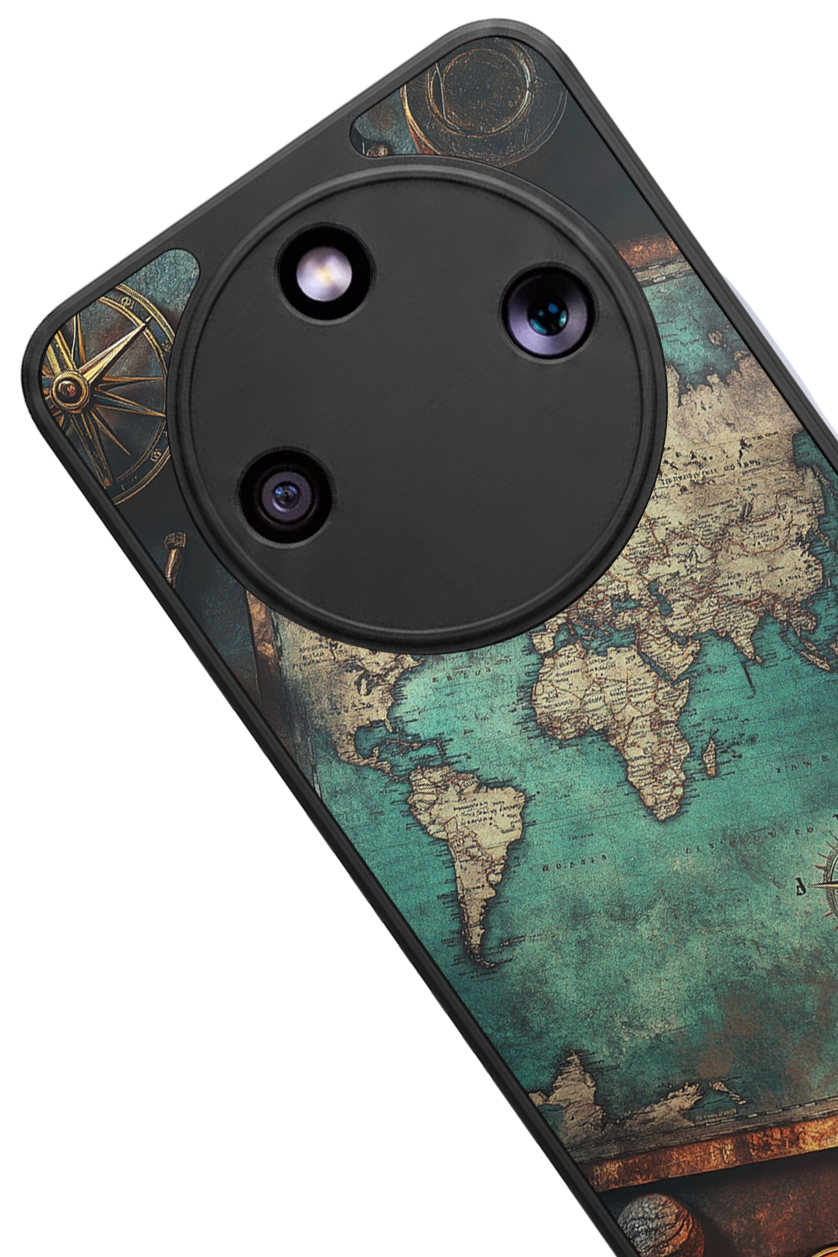 Honor Magic 8 Lite Uyumlu Harita Tasarımlı Glossy Premium Kılıf