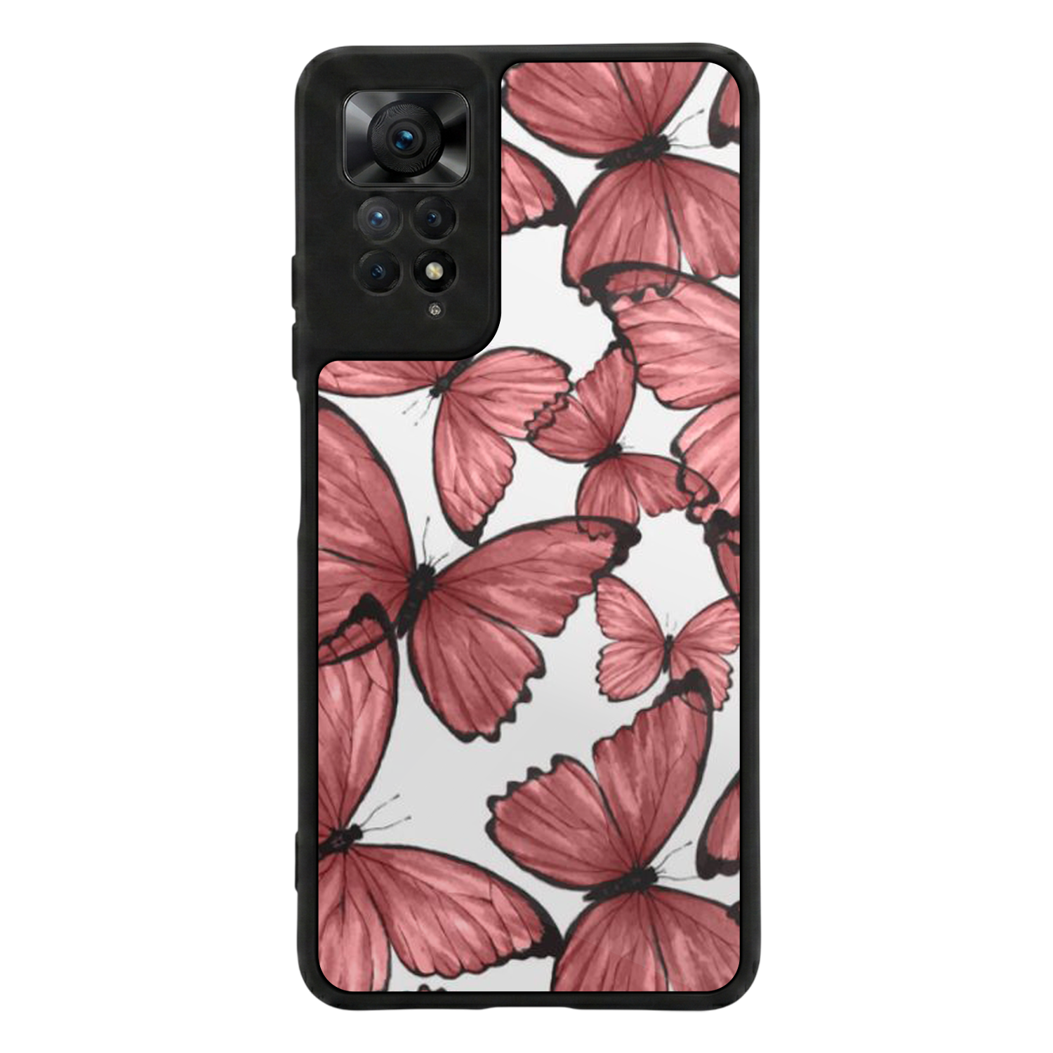 Xiaomi Redmi Note 12 Pro Uyumlu Kelebek Tasarımlı Glossy Premium Kılıf