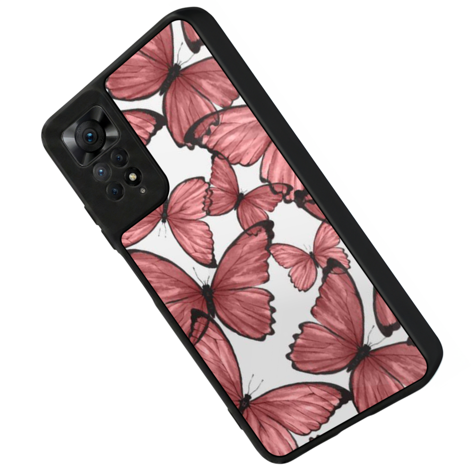 Xiaomi Redmi Note 12 Pro Uyumlu Kelebek Tasarımlı Glossy Premium Kılıf