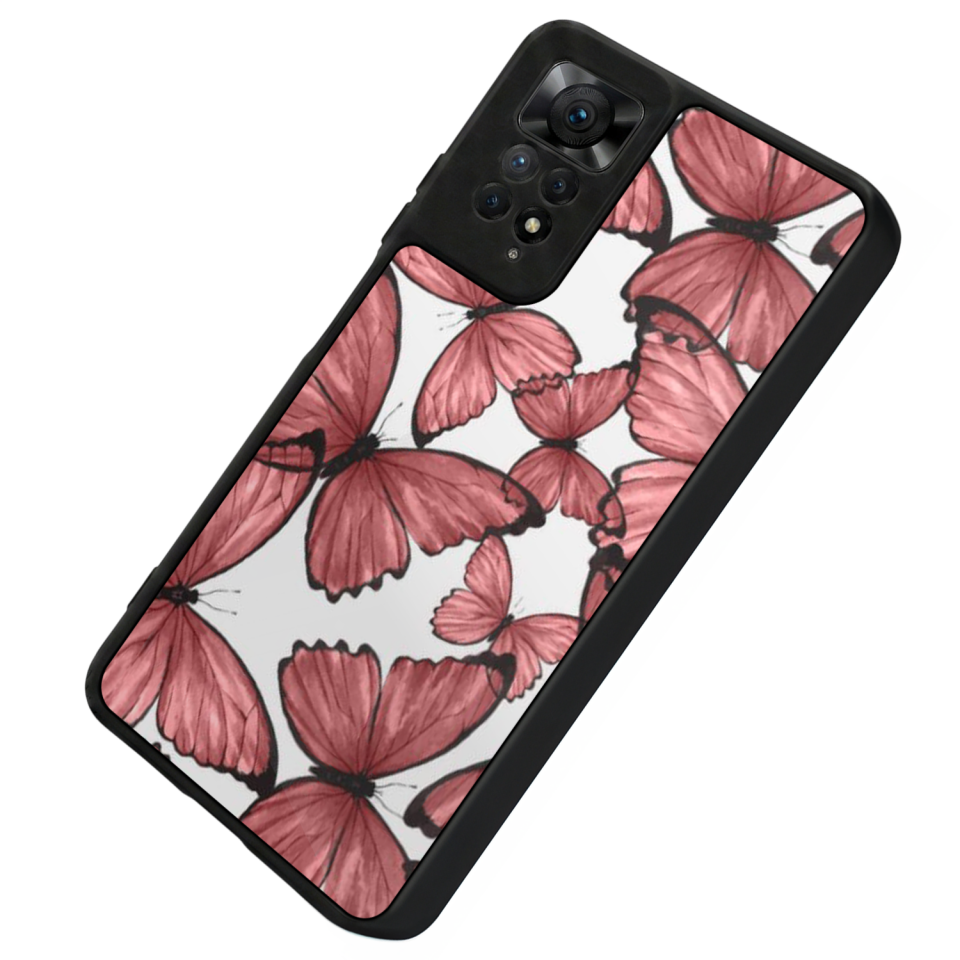 Xiaomi Redmi Note 12 Pro Uyumlu Kelebek Tasarımlı Glossy Premium Kılıf