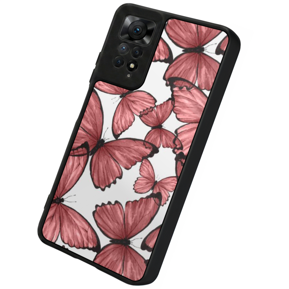 Xiaomi Redmi Note 12 Pro Uyumlu Kelebek Tasarımlı Glossy Premium Kılıf