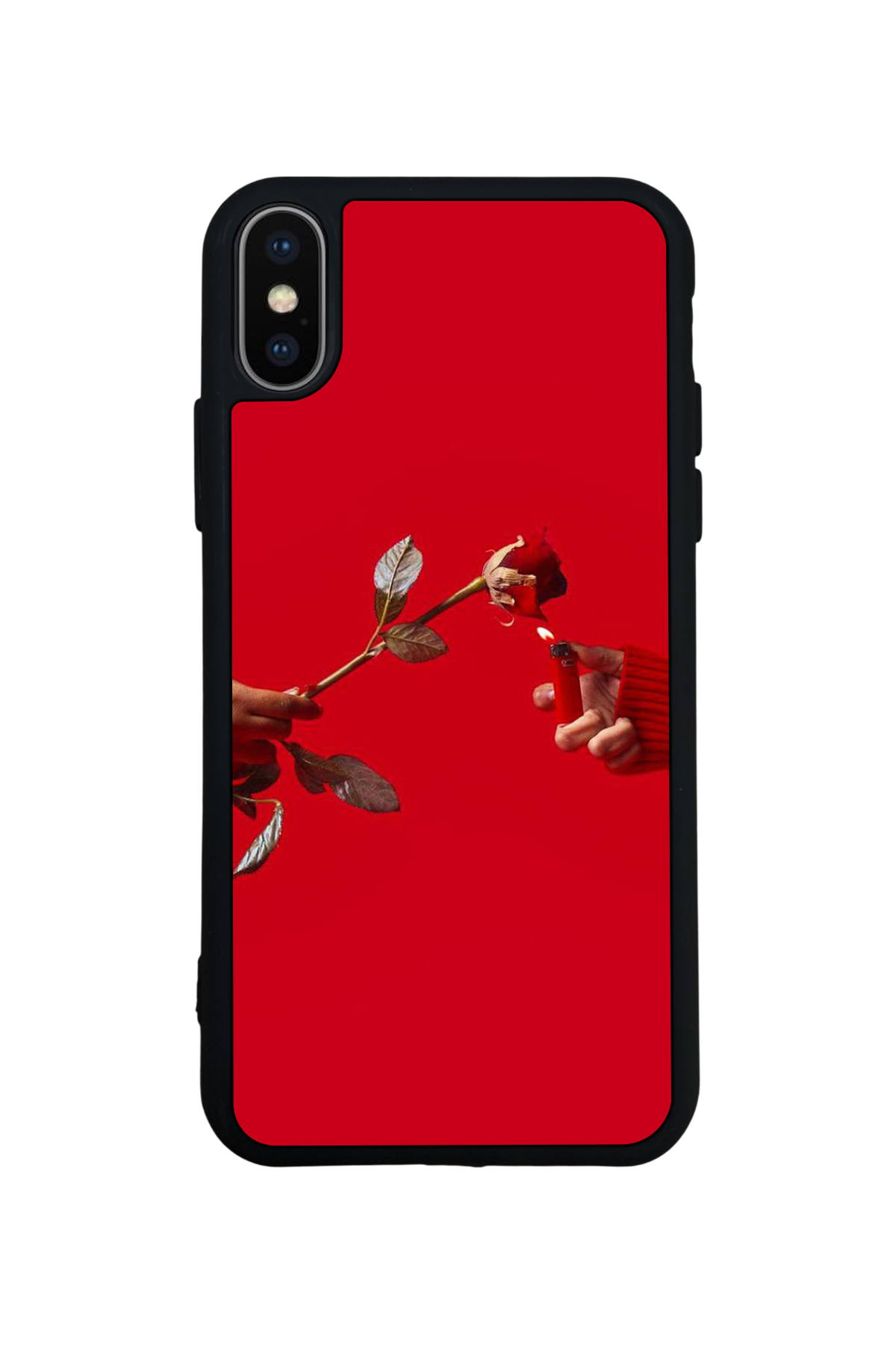 iPhone X/ XS Uyumlu Kirmizi Tasarımlı Glossy Premium Kılıf