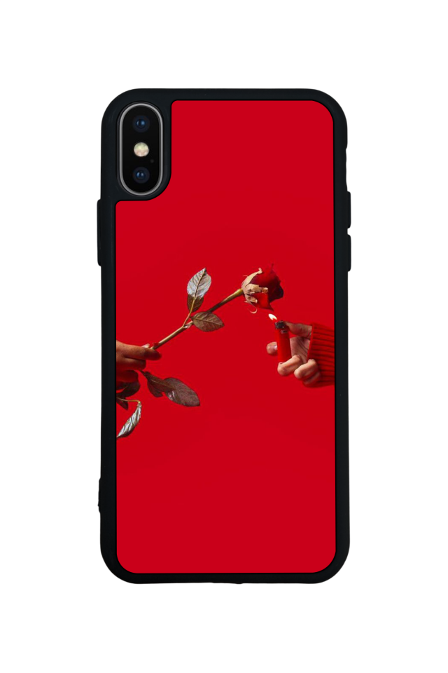 iPhone X/ XS Uyumlu Kirmizi Tasarımlı Glossy Premium Kılıf
