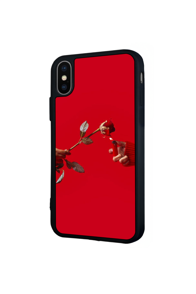 iPhone X/ XS Uyumlu Kirmizi Tasarımlı Glossy Premium Kılıf