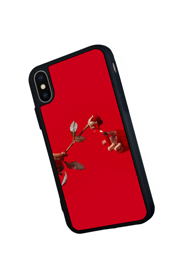 iPhone X/ XS Uyumlu Kirmizi Tasarımlı Glossy Premium Kılıf