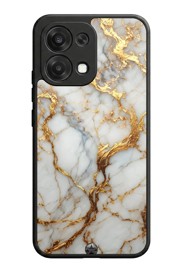 Oppo A6 Pro Uyumlu Mermer Marble Tasarımlı Glossy Premium Kılıf