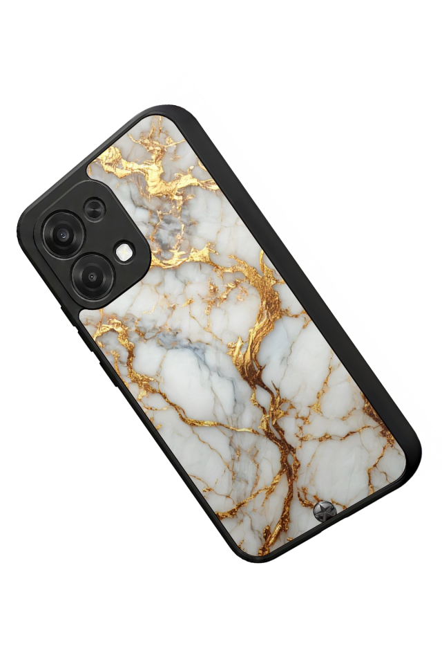 Oppo A6 Pro Uyumlu Mermer Marble Tasarımlı Glossy Premium Kılıf