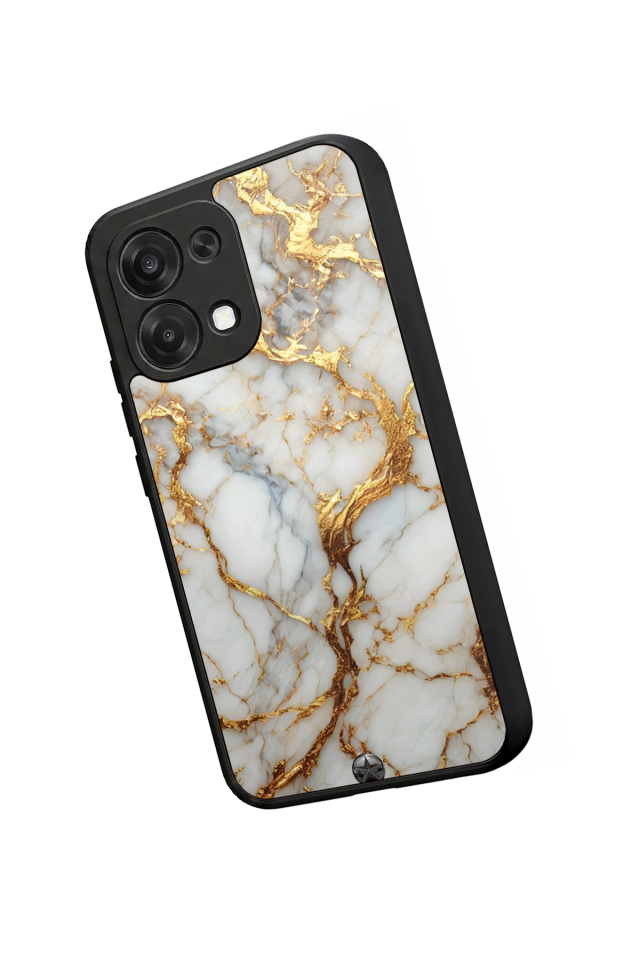 Oppo A6 Pro Uyumlu Mermer Marble Tasarımlı Glossy Premium Kılıf