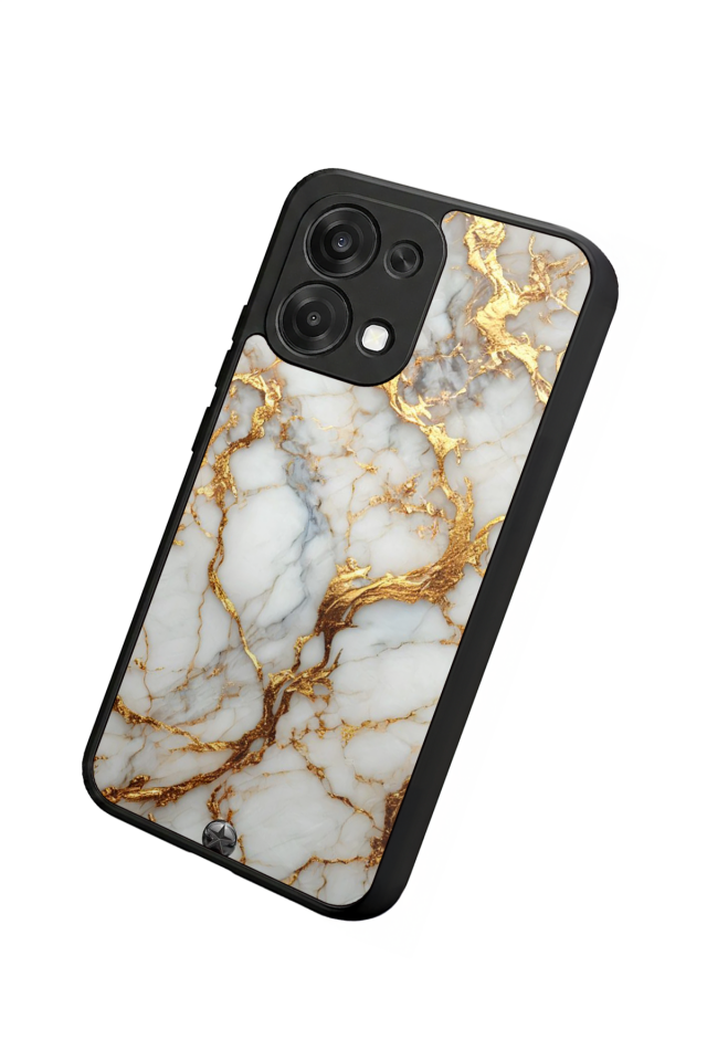 Oppo A6 Pro Uyumlu Mermer Marble Tasarımlı Glossy Premium Kılıf