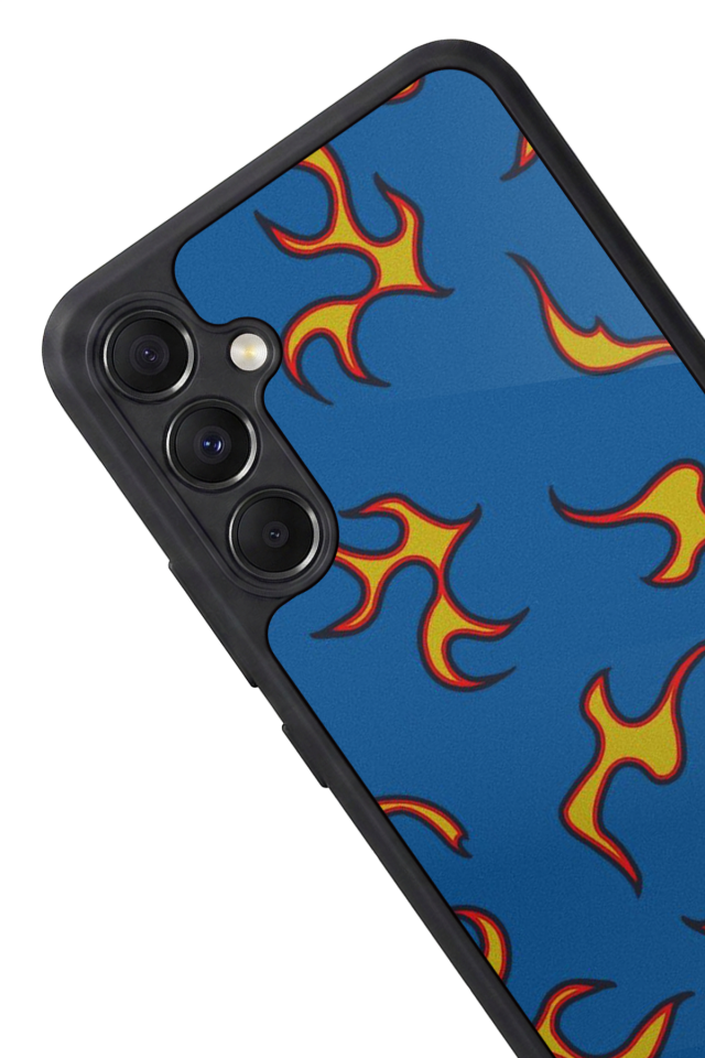 Samsung Galaxy M34 Uyumlu Retro Flame Patterns Tasarımlı Glossy Premium Kılıf