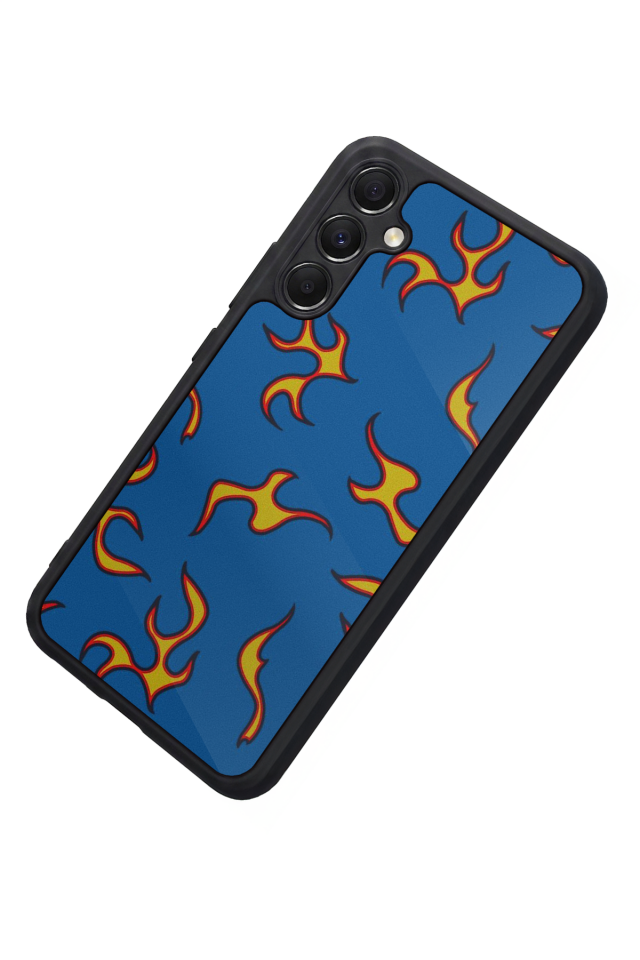 Samsung Galaxy M34 Uyumlu Retro Flame Patterns Tasarımlı Glossy Premium Kılıf