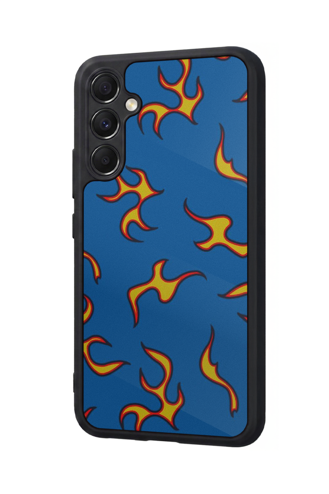 Samsung Galaxy M34 Uyumlu Retro Flame Patterns Tasarımlı Glossy Premium Kılıf