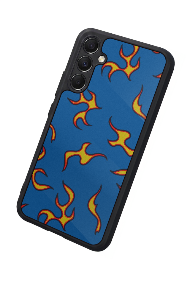 Samsung Galaxy M34 Uyumlu Retro Flame Patterns Tasarımlı Glossy Premium Kılıf