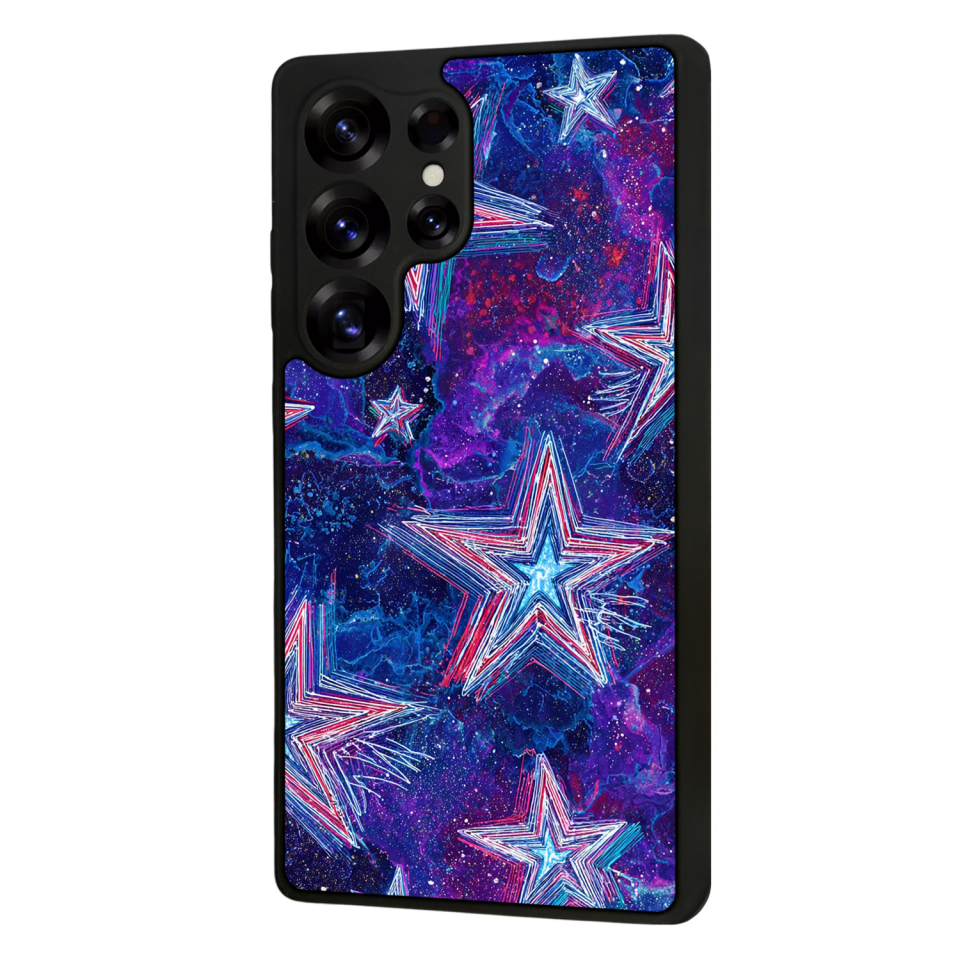 Samsung Galaxy S25 Ultra Uyumlu Retro Yildizlar Tasarımlı Glossy Premium Kılıf