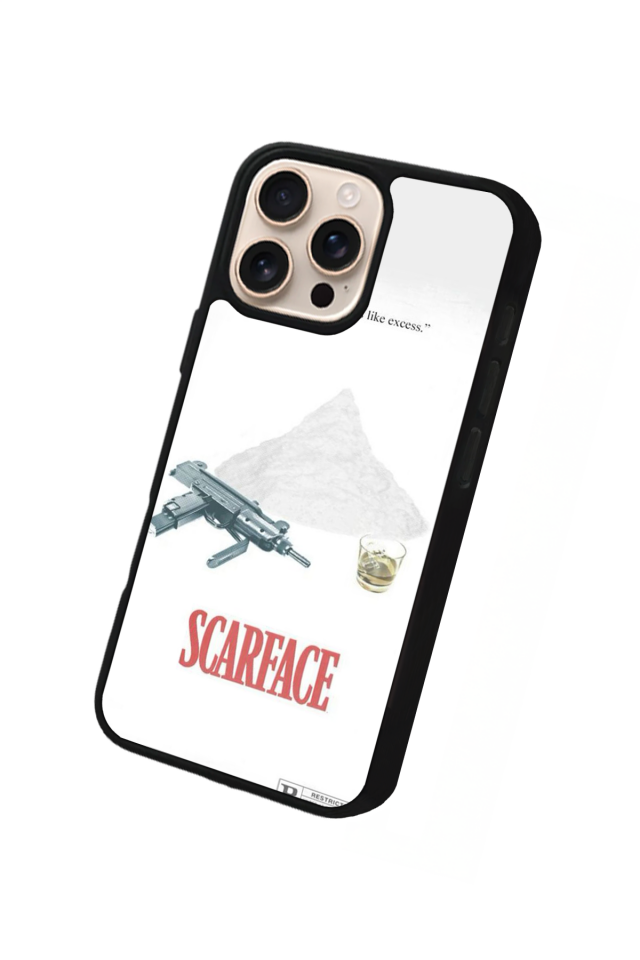 iPhone 15 Pro Uyumlu Scarface Tasarımlı Glossy Premium Kılıf