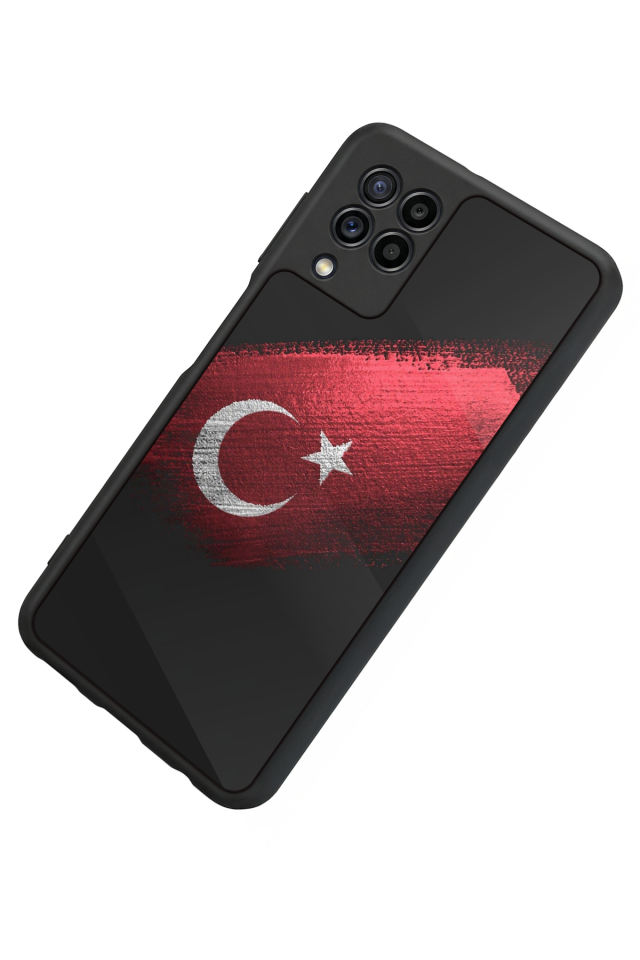 Samsung Galaxy M32 Uyumlu Türk Bayragi Tasarımlı Glossy Premium Kılıf