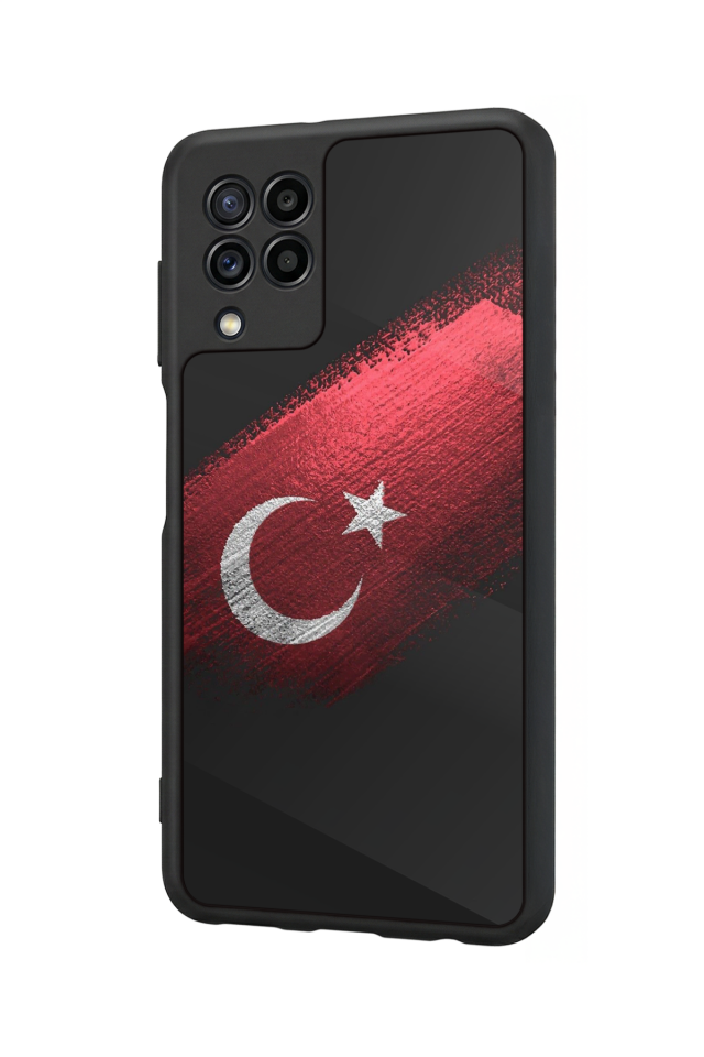 Samsung Galaxy M32 Uyumlu Türk Bayragi Tasarımlı Glossy Premium Kılıf