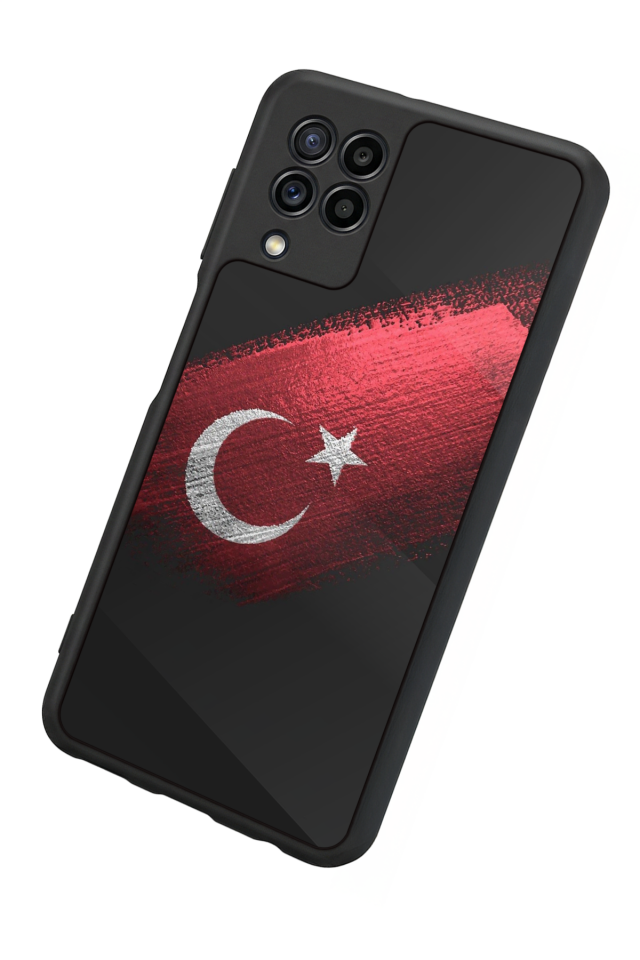 Samsung Galaxy M32 Uyumlu Türk Bayragi Tasarımlı Glossy Premium Kılıf