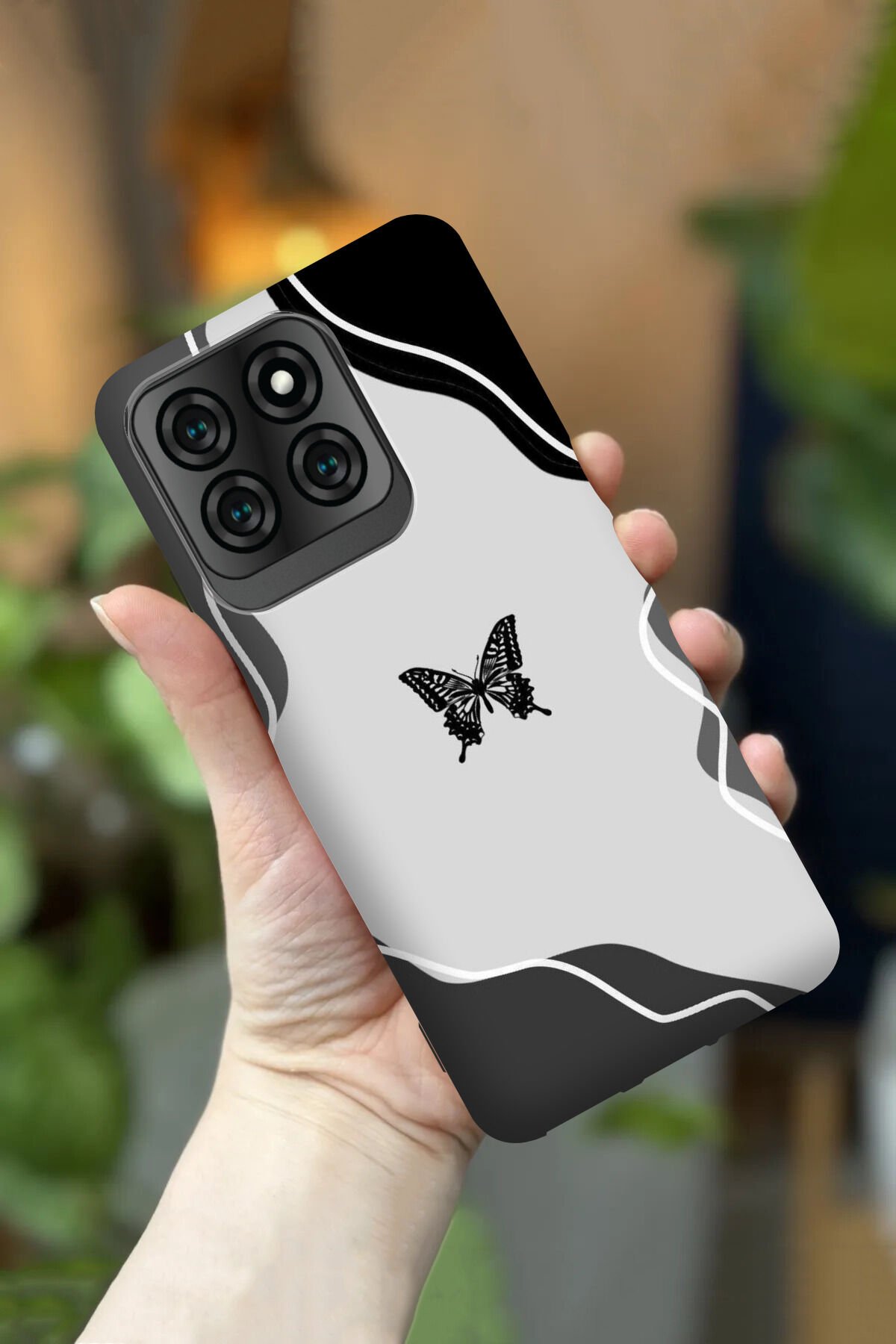 Reeder S71 Uyumlu Kamera Korumalı Kelebek Desenli HD Baskılı Silikon Kılıf