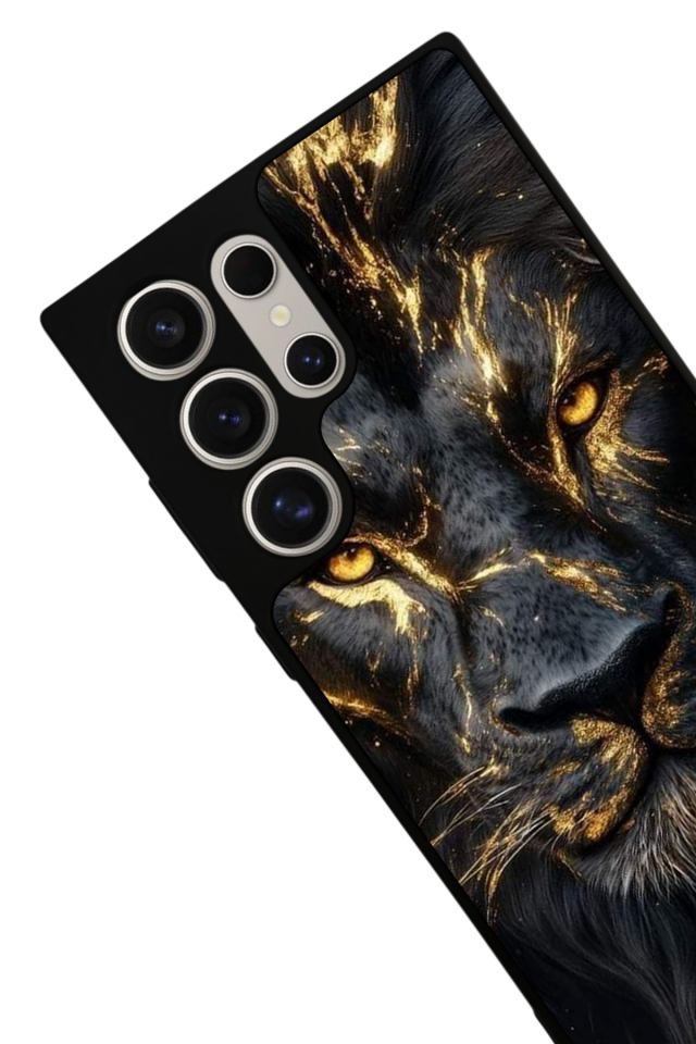 Samsung Galaxy S22 Ultra Uyumlu Aslan Tasarımlı Glossy Premium Kılıf
