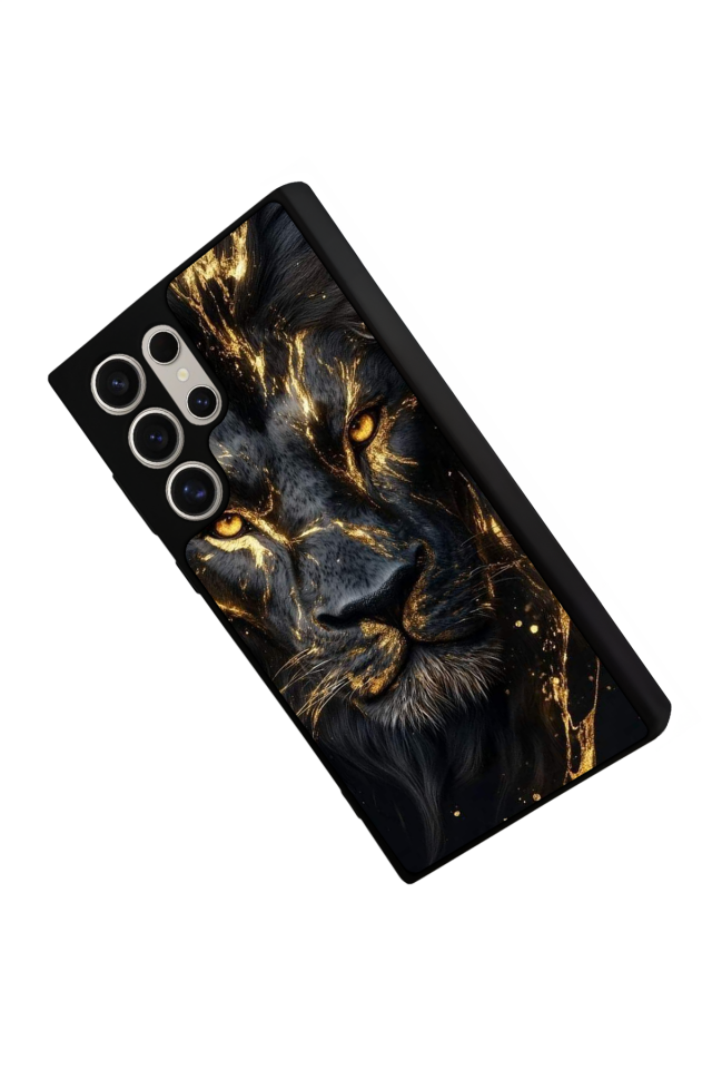 Samsung Galaxy S22 Ultra Uyumlu Aslan Tasarımlı Glossy Premium Kılıf