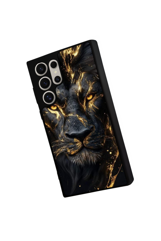 Samsung Galaxy S22 Ultra Uyumlu Aslan Tasarımlı Glossy Premium Kılıf