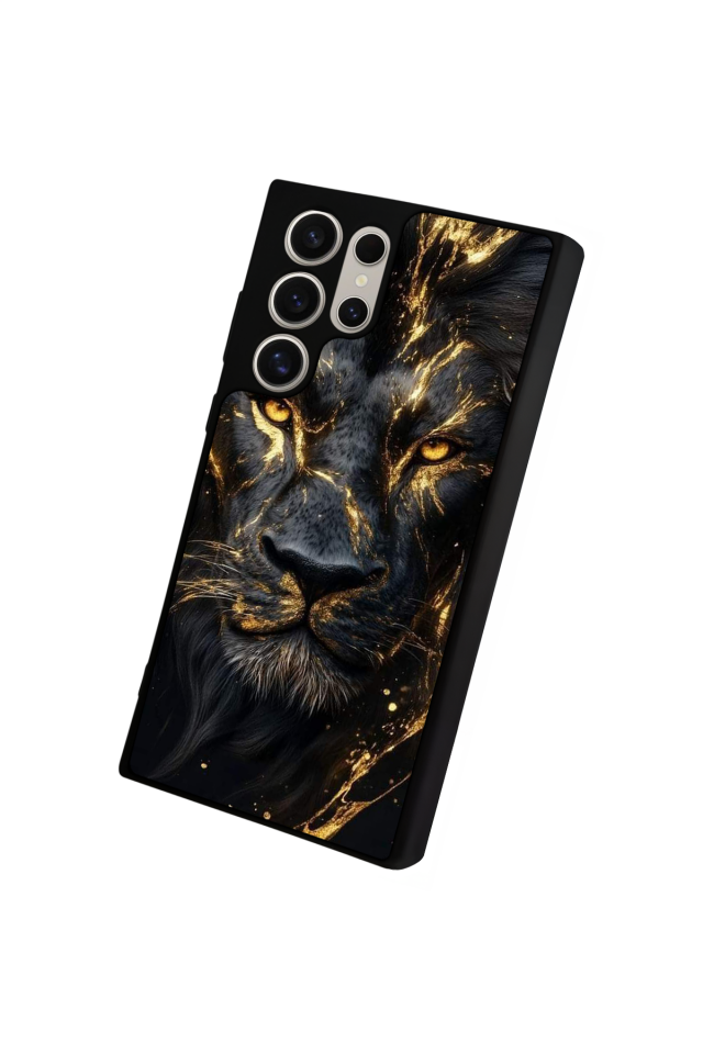 Samsung Galaxy S22 Ultra Uyumlu Aslan Tasarımlı Glossy Premium Kılıf