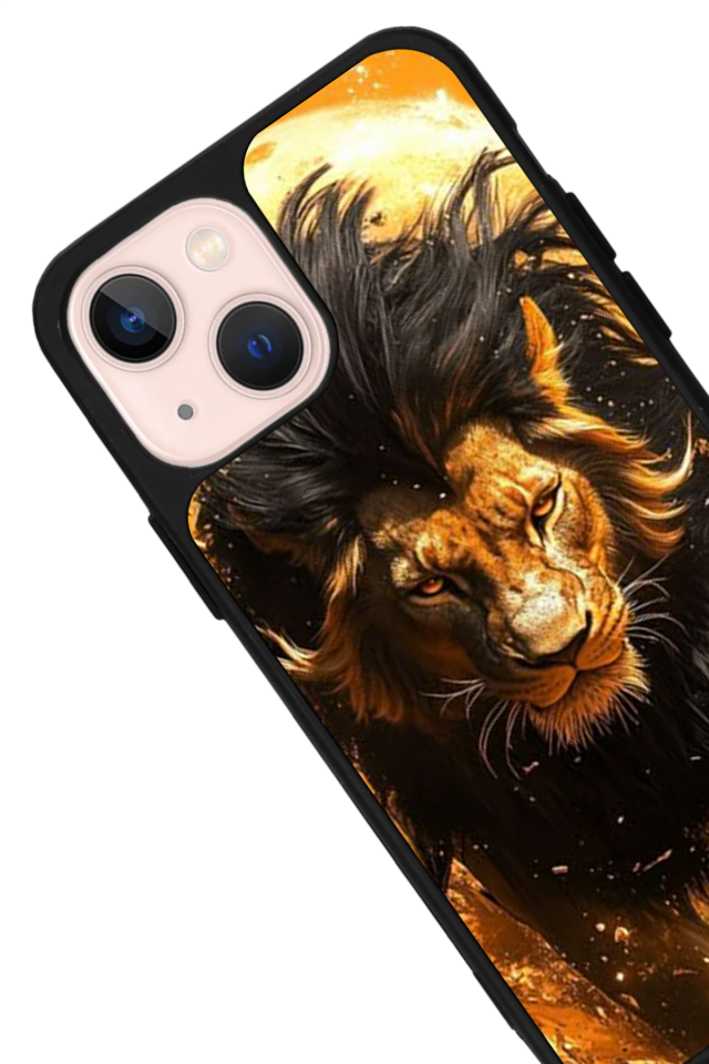 iPhone 14 Plus Uyumlu Aslan Tasarımlı Glossy Premium Kılıf