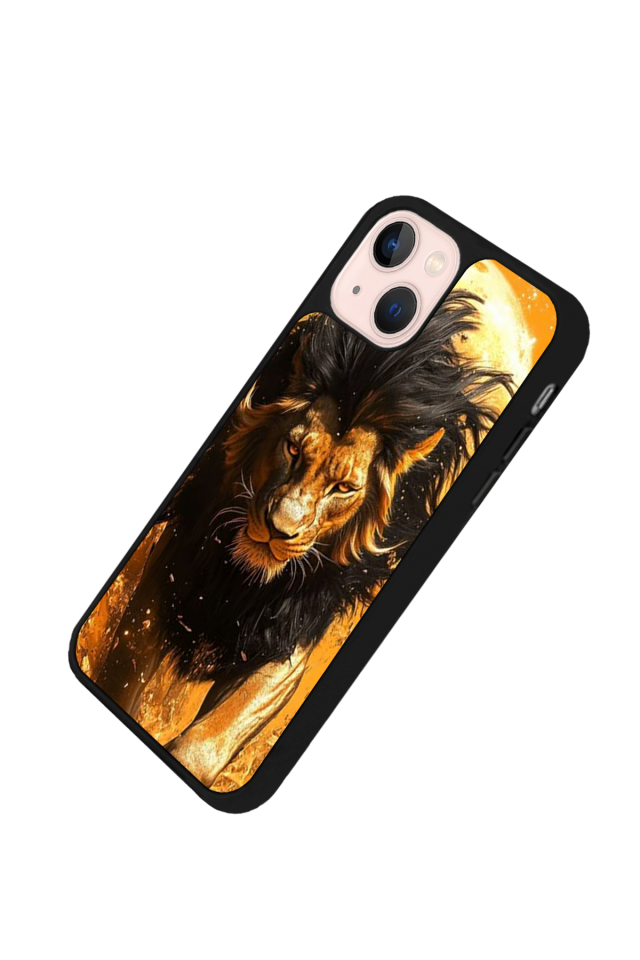 iPhone 14 Plus Uyumlu Aslan Tasarımlı Glossy Premium Kılıf