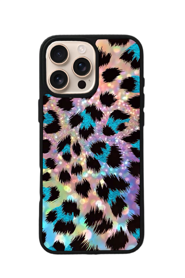 iPhone 14 Pro Max Uyumlu Hologram Leopar Tasarımlı Glossy Premium Kılıf