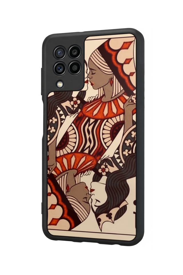 Samsung Galaxy M22 Uyumlu Kalp Love Tasarımlı Glossy Premium Kılıf