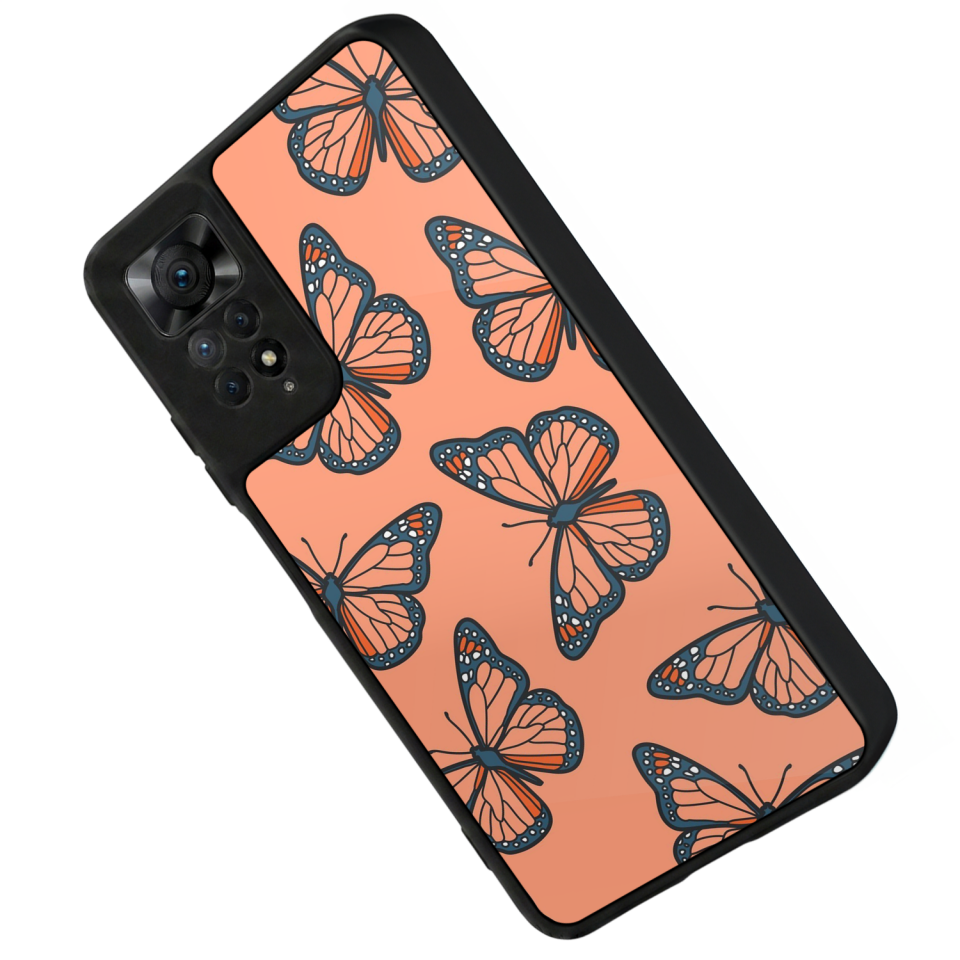 Xiaomi Redmi Note 12 Pro Uyumlu Kelebek Tasarımlı Glossy Premium Kılıf