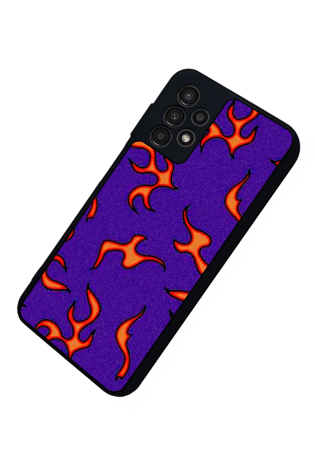 Samsung Galaxy A13 Uyumlu Retro Flame Patterns Tasarımlı Glossy Premium Kılıf