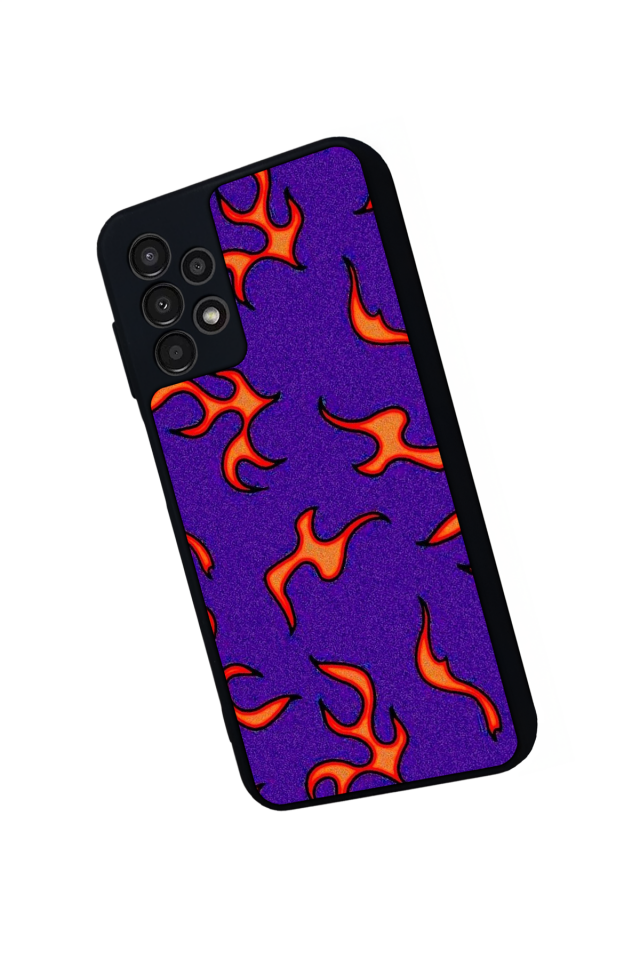 Samsung Galaxy A13 Uyumlu Retro Flame Patterns Tasarımlı Glossy Premium Kılıf