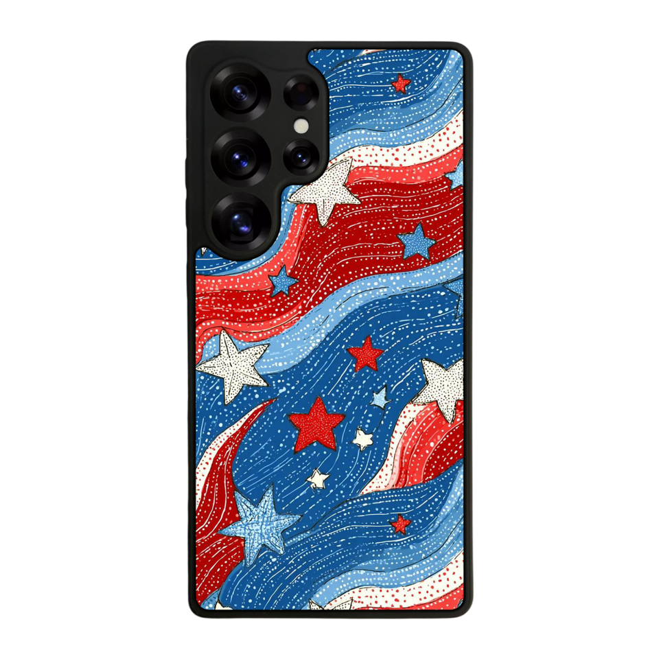 Samsung Galaxy S25 Ultra Uyumlu Retro Yildizlar Tasarımlı Glossy Premium Kılıf