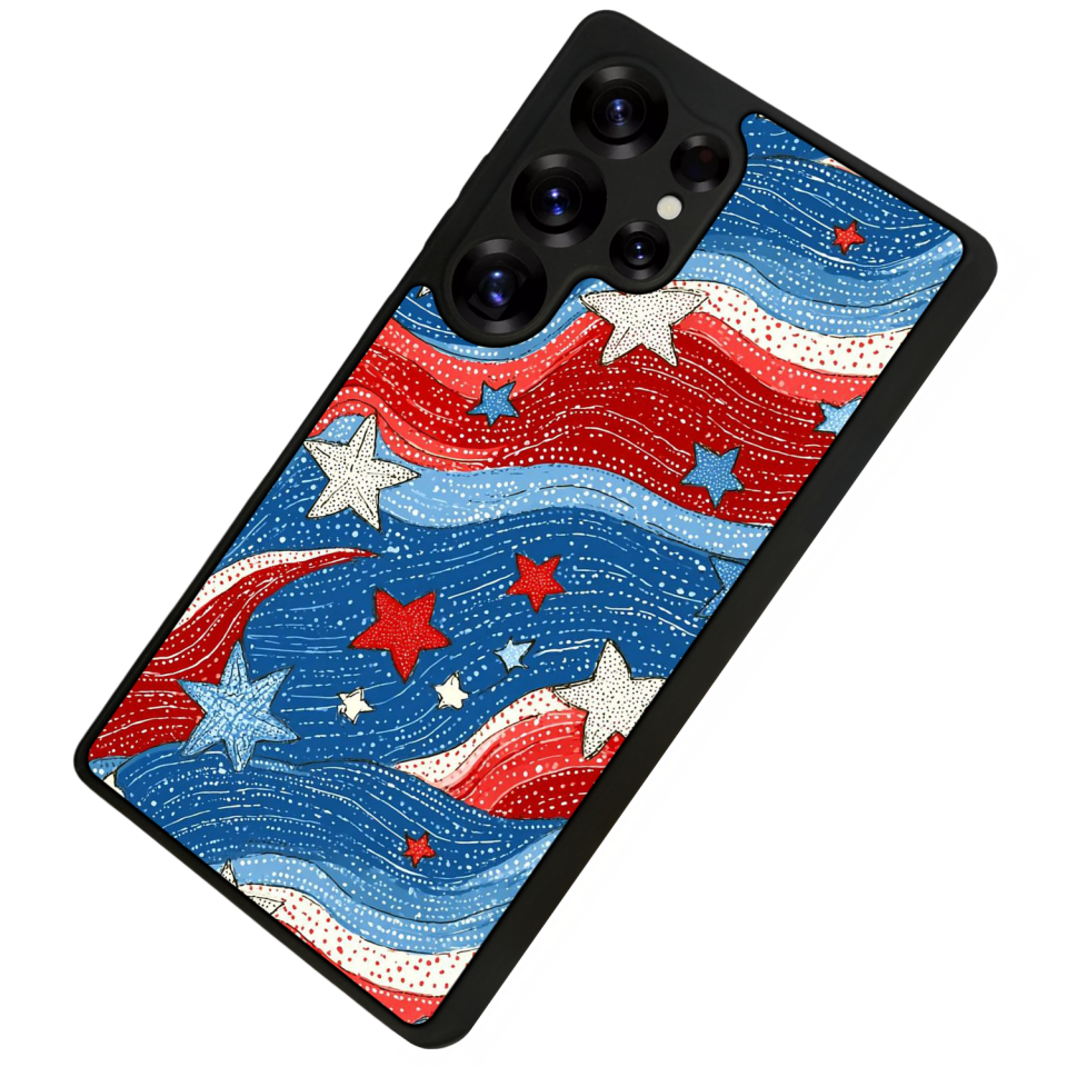 Samsung Galaxy S25 Ultra Uyumlu Retro Yildizlar Tasarımlı Glossy Premium Kılıf