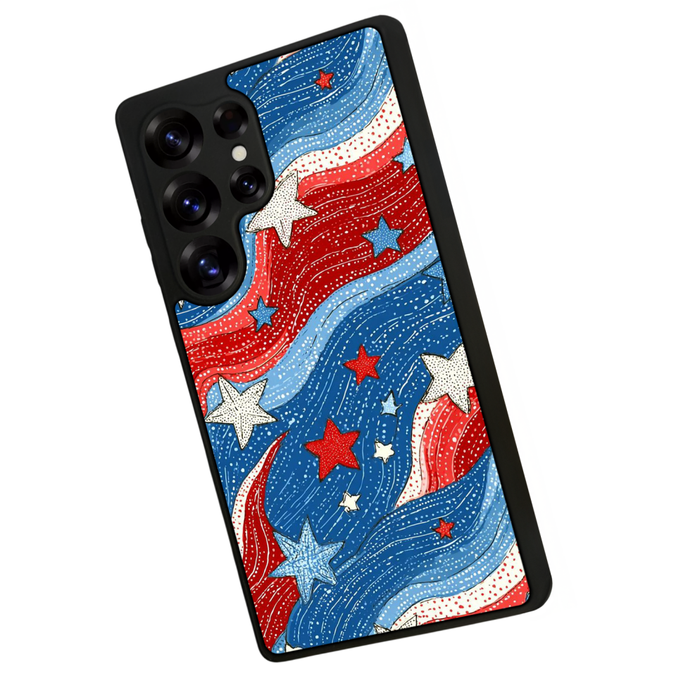 Samsung Galaxy S25 Ultra Uyumlu Retro Yildizlar Tasarımlı Glossy Premium Kılıf