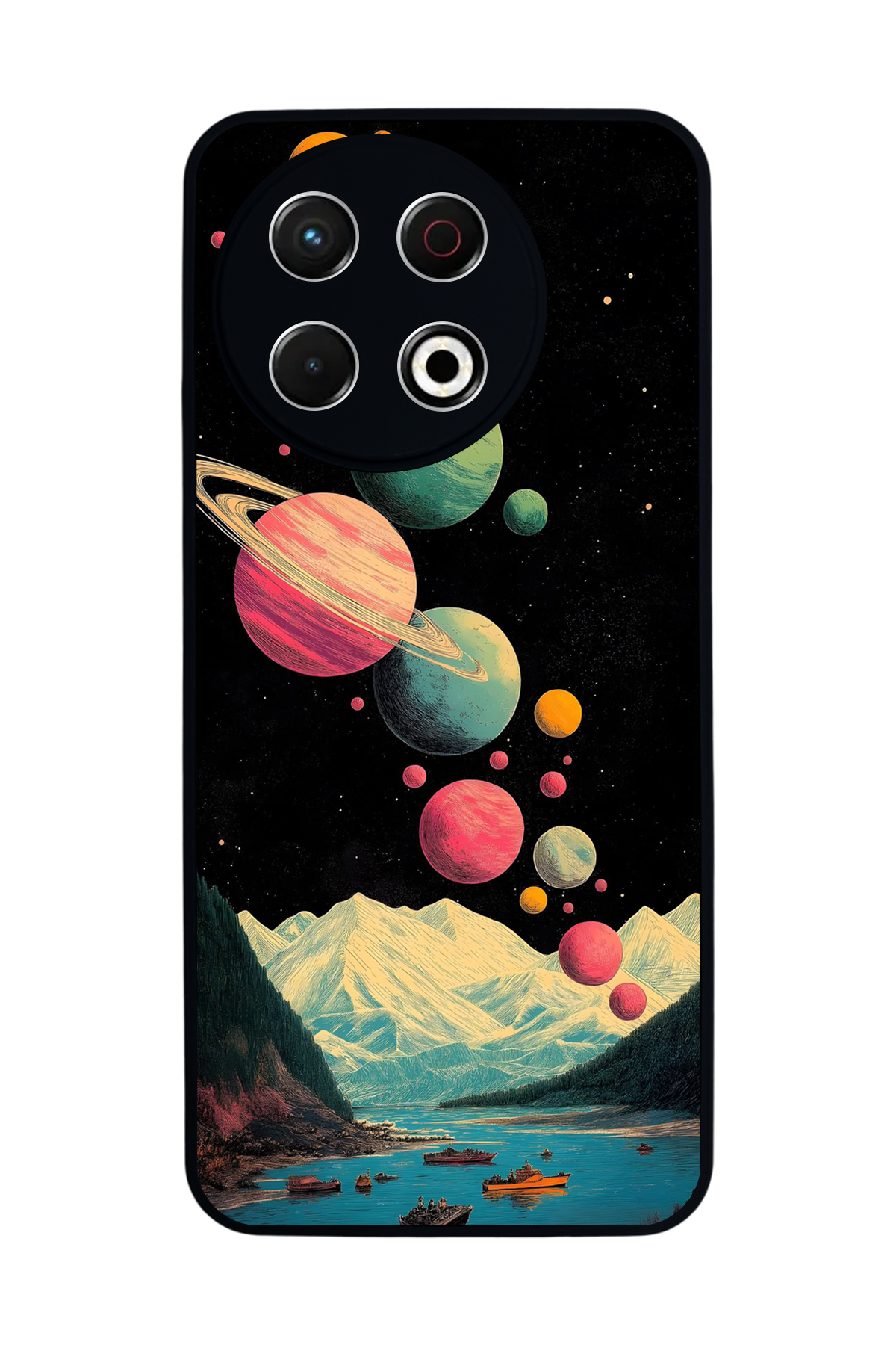 Tecno Spark 30 Pro Uyumlu Uzay Tasarımlı Glossy Premium Kılıf