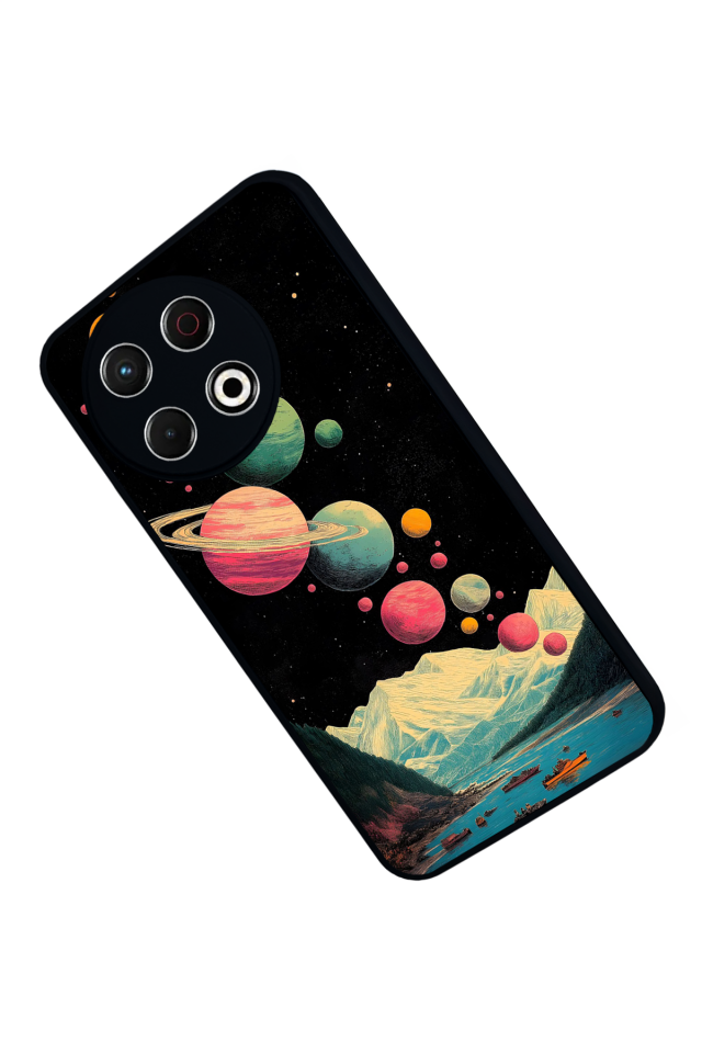 Tecno Spark 30 Pro Uyumlu Uzay Tasarımlı Glossy Premium Kılıf