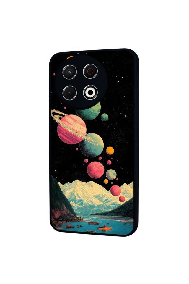 Tecno Spark 30 Pro Uyumlu Uzay Tasarımlı Glossy Premium Kılıf