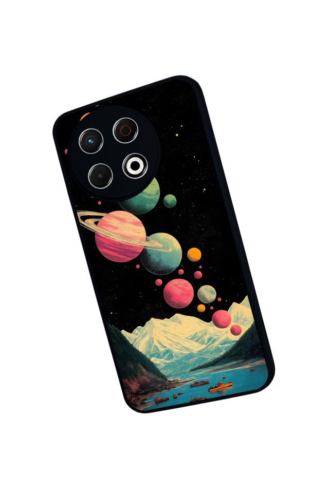 Tecno Spark 30 Pro Uyumlu Uzay Tasarımlı Glossy Premium Kılıf