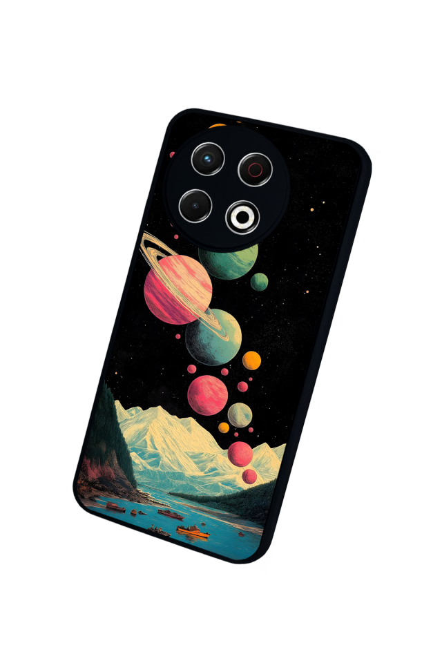 Tecno Spark 30 Pro Uyumlu Uzay Tasarımlı Glossy Premium Kılıf